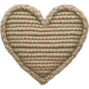 Knitted beige heart sticker