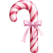 Pinky candy cane with bow sticker