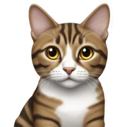 Brown and white tabby sitting sticker