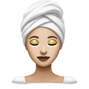 Lady with face mask spa beauty full face relaxing sticker