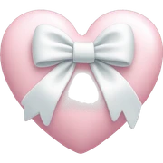 Pastel pink heart with white bow sticker