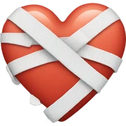 Broken heart with a bandage sticker