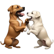 2 dogs fighting sticker