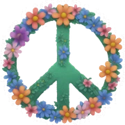 Peace sign with flowers  sticker