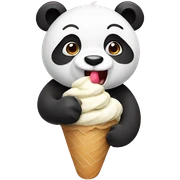 Panda eating ice cream sticker