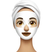 Lady with face mask spa beauty full face relaxing sticker