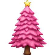 Pink Christmas tree sticker