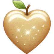 apple emoji-like beige heart with white sparkles sticker