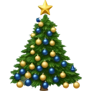 Christmas tree with navy ornaments  sticker