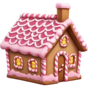 realistic pink glitter gingerbread house  sticker