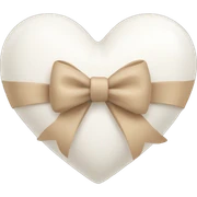 white heart with beige bow sticker