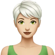 woman white pixie cut green eyes sticker