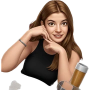 smiling girl at restaurant table sticker
