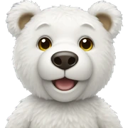 White teddy bear sticker