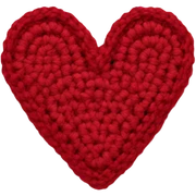 Crochet heart sticker