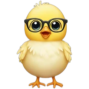 Baby chick wearing glasses sticker