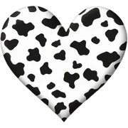 Cow print heart sticker