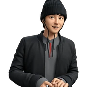 male in black jacket fashion sticker