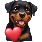 Rottweiler with hearts sticker