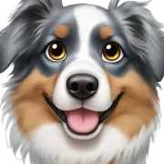 Australian Shepard with blue bow and lashes sticker