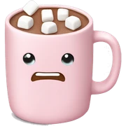 Light Pink mug of hot chocolate with marshmallows  sticker