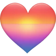 sunset colored scale heart sticker