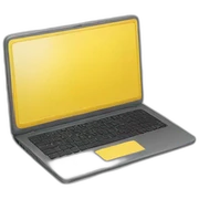 yellow laptop sticker