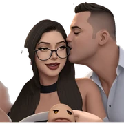 city night kiss moment sticker
