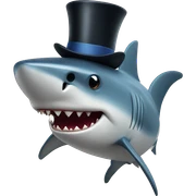 Shark with a top hat sticker