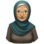 very old woman hijab sticker