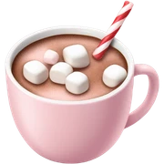 Light Pink mug of hot chocolate with marshmallows  sticker