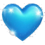 Blue heart with sparkles  sticker
