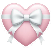 Pastel pink heart with white bow sticker
