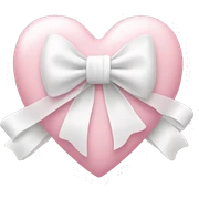 Pastel pink heart with white bow sticker