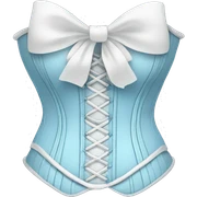 Baby blue corset with a white bow sticker