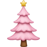 Pastel pink Christmas tree sticker