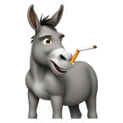 Donkey smoking a cigarette  sticker