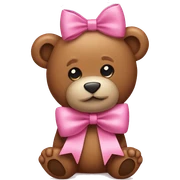 pink bow + teddy bear sticker