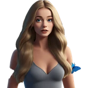 girl with blue butterfly sticker