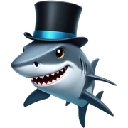 Shark with a top hat sticker