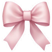 Pale pink ribbon bow sticker