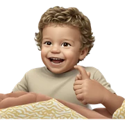 happy boy showing teeth sticker