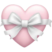 Pastel pink heart with white bow sticker
