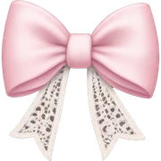 light pink bow with white lace  sticker