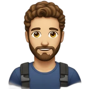 Man beard girl with brown hair sticker