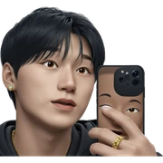 selfie of a boy with jewelry sticker