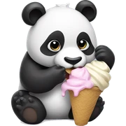 Panda eating ice cream sticker