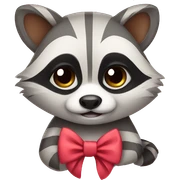 cute raccoon wearing a bow sticker