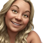 blonde girl with warm smile sticker