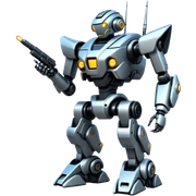Futuristic technological modern cyberpunk mecha robot sticker